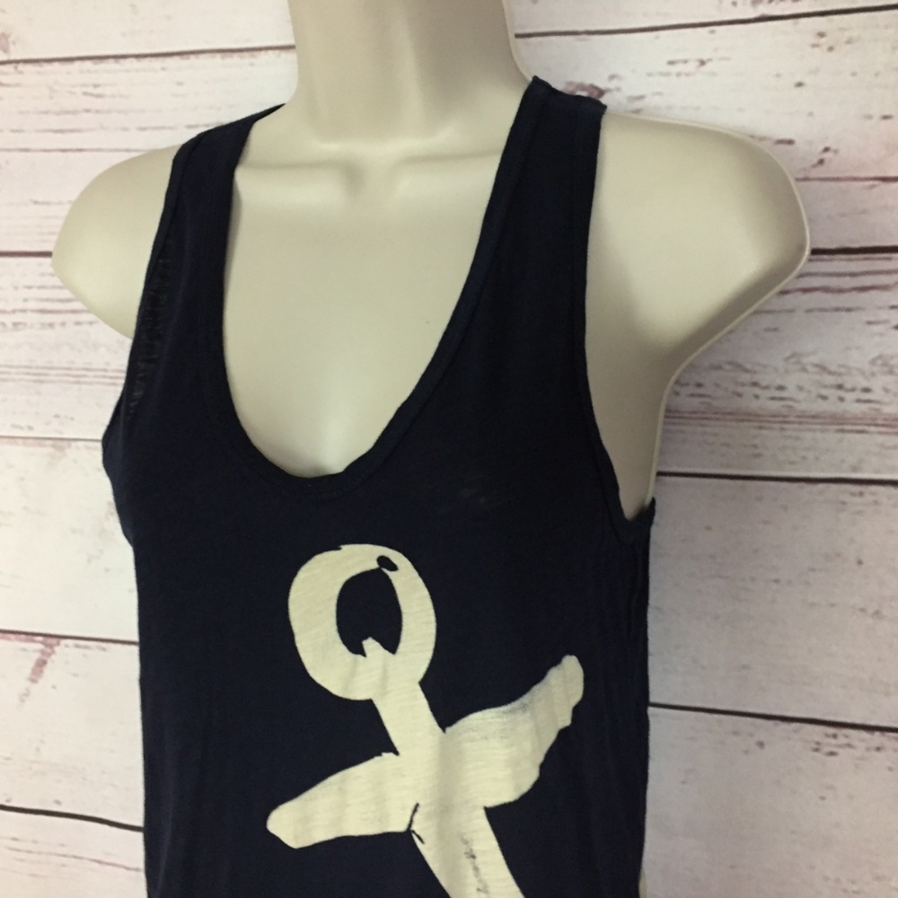 SOLD J Crew Tissue Tee Tank Top Anchor XS - Picture 3 of 8
